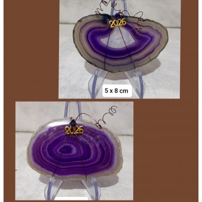 Γούρι με  Λίθο Αχάτη σε μωβ αποχρώσεις 