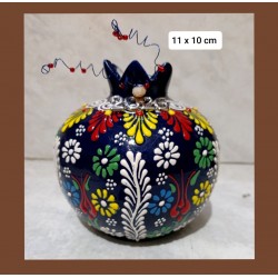 Γούρι ρόδι κεραμικό με λουλούδια  μεγάλο  