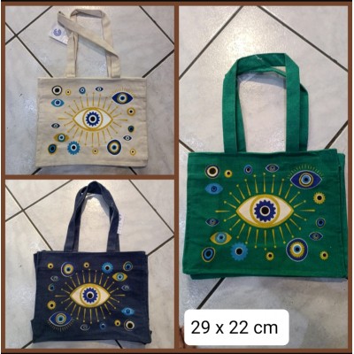 Τσάντα καμβάς μάτι