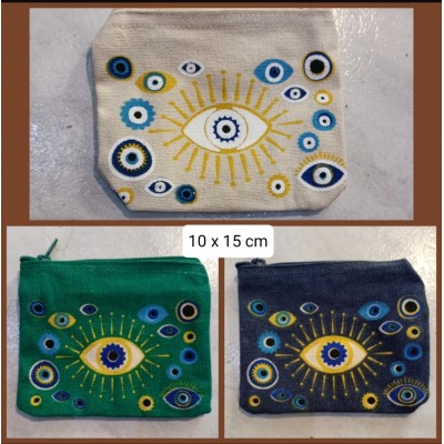 Πορτοφολάκι καμβάς μάτι