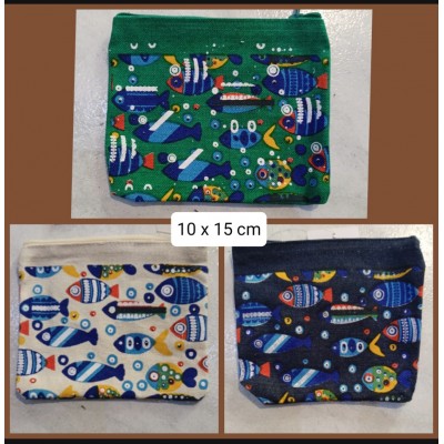 Πορτοφολάκι καμβάς ψαράκια