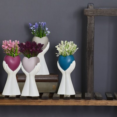 Διακοσμητική Γλάστρα σε Παλάμη με Άνθη 