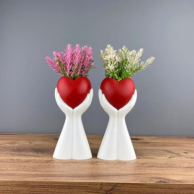 Διακοσμητική Γλάστρα σε Παλάμη με Άνθη 