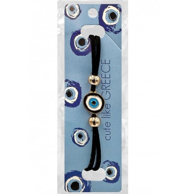 Βραχιόλι Μάτι με Μαύρο Δέρμα