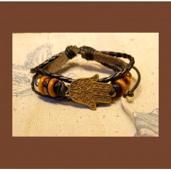 Βραχιόλι Δερμάτινο  Hamsa 