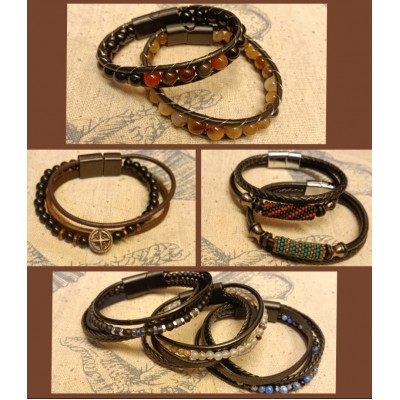 Δερμάτινα βραχιόλια διάφορα