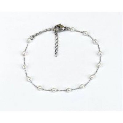 1513-713A Βραχιόλι Ατσάλι Ατσάλι Με πέρλα