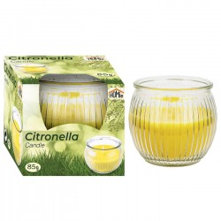 CITRONELLA CANDLE IN A VASE 21h 85gr net, 7x6.5cm