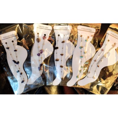 Ατσάλια ποδιού με ημιπολύτιμους λίθους