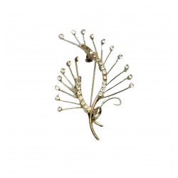 Ακτινωτή μεταλλική καρφίτσα με στρας