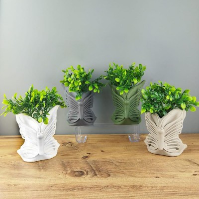 Διακοσμητική Γλάστρα Πεταλούδα με Άνθος 