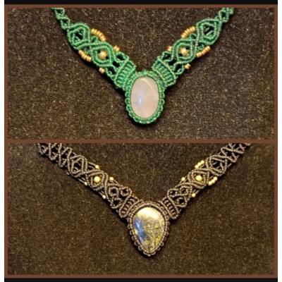 Κολιέ Macrame πέτρες