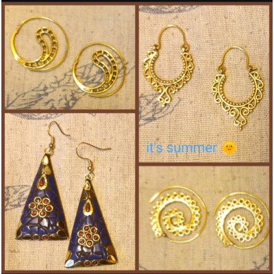 Σκουλαρίκια μπρούτζος επιχρυσωμένος