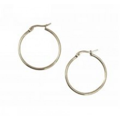 3113-6035A Σκουλαρίκια Κρίκοι  Ατσάλι Στρόγγυλα