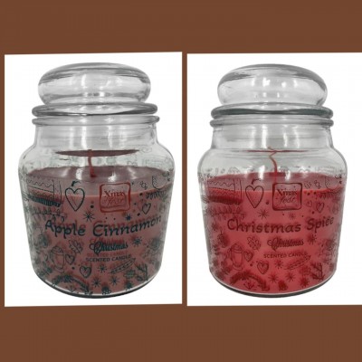 Κερί christmas  σε βάζο με καπάκι μεγάλο